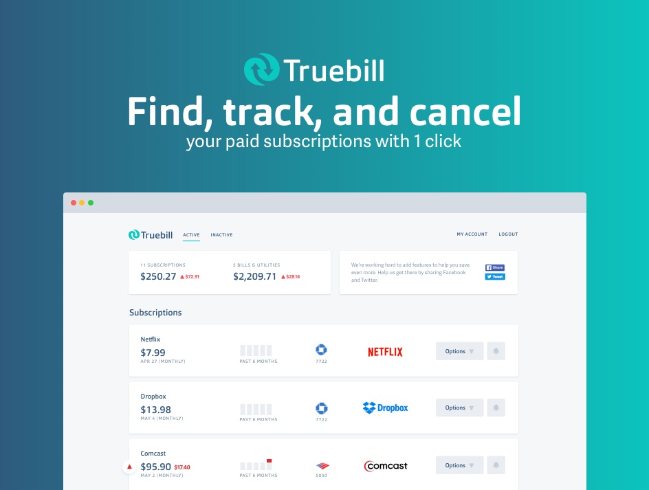 is truebill safe dashboard